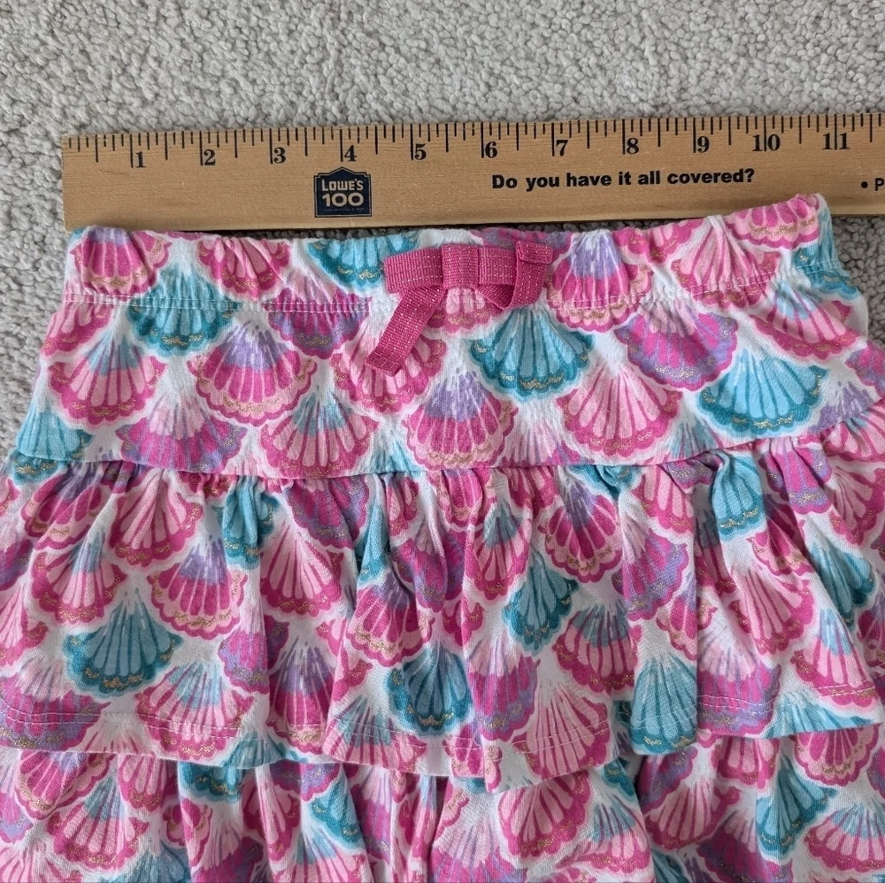 Tommy Bahama Girl's Skirt Ruffle Metallic Tie Skort Lined Seashells Size Medium